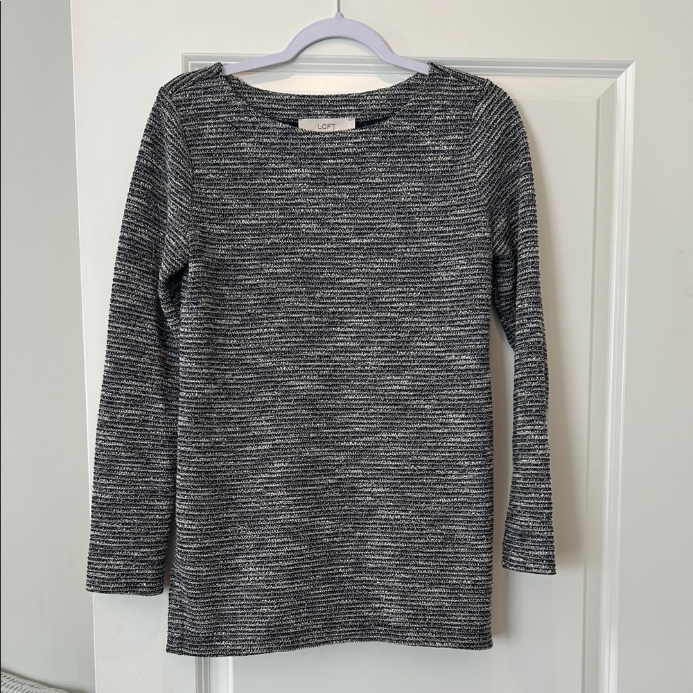 LOFT black and white tweed style top, tunic length